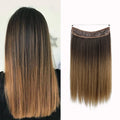 16 Inch 90g Adjustable Size Headband Transparent Wire Heat Friendly Fiber No Clip Highlight Wavy Curly Long Synthetic Hairpieces