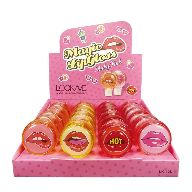 LOOKAVE  4 Colors Cute Lip Glaze Beauty Makeup Lips  Moisturizing Magic Lip Gloss