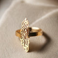 Inspire Jewelry 316L Stainless Steel Palestine Map Ring Gold Plated Famous Palestinian Poem Wholesale Engagement Islamic Jewelry