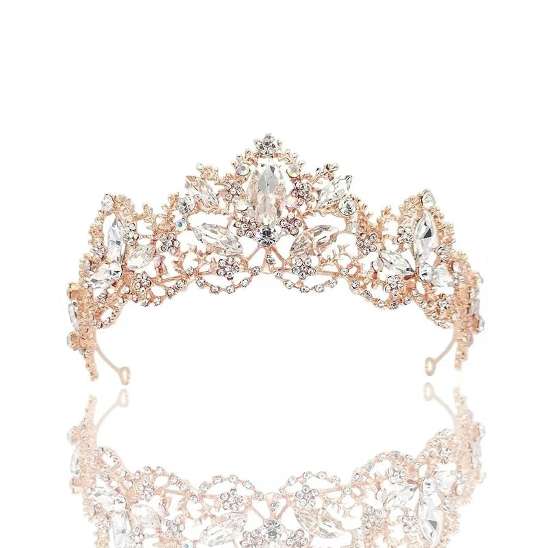 Baroque Fashion Coronas De Reinas Tiaras 15cm Wedding Tiara Bridal Crowns for Queen Alloy Luxury Crown Embellishments Tiara