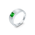 Abiding Jewelry Wholesale Solid 925 Silver Rings Zircon Green Men Rings Fashion Jewelry Custom
