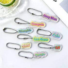 KPOP Stray Kids 5-STAR Keychain Rock Star Album HyunJin Felix BangChan Leeknow Acrylic Keyring Pendant Bag Accessories Fans Gift