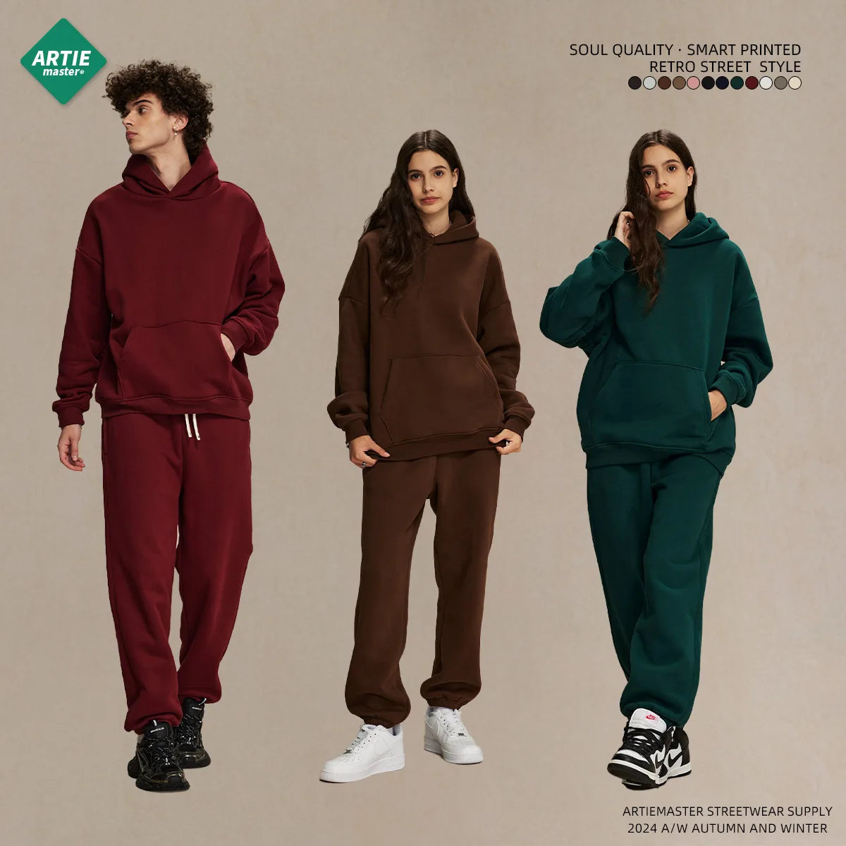 2024 New Arrivals Pullover Plain Artiemaster Unisex Heavyweight 400gsm Vintage Street Wear Oversize Real Polar Fleece Hoodies