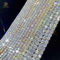 Wholesale 925 Sterling Silver Hip Hop Tennis Chain Necklace 2mm 3mm 4mm 5mm 6.5mm D VVS Moissanites Diamond Jewelry Ice Style