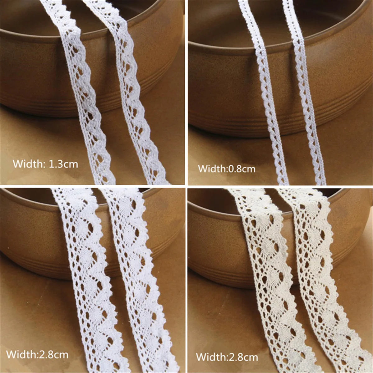1 Roll/100cm Vintage Cotton Lace Edge Trims DIY Ribbon Applique Crochet Sewing Craft