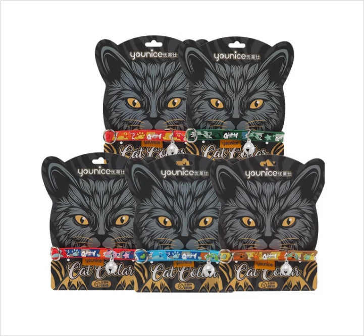 Pet Supplier Wholesale Multi-colors Adjustable Nylon Cat  Collar Bells