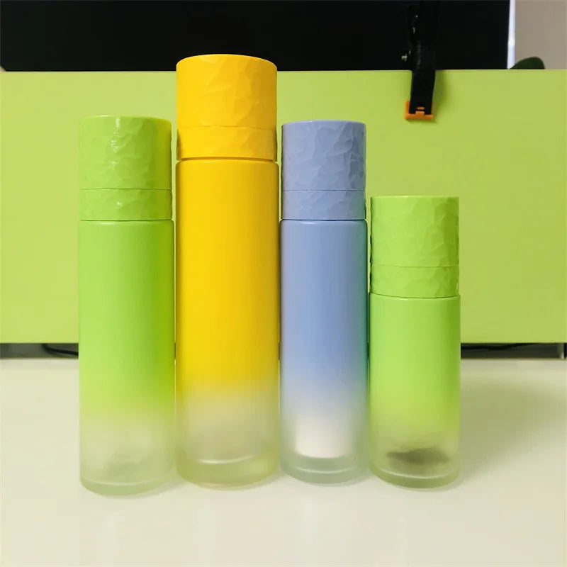 Luxury Glass Cosmetic Vacuum Airless Bottle with 50ml 100ml 120ml Glass Airless Lotion Pump Bottle