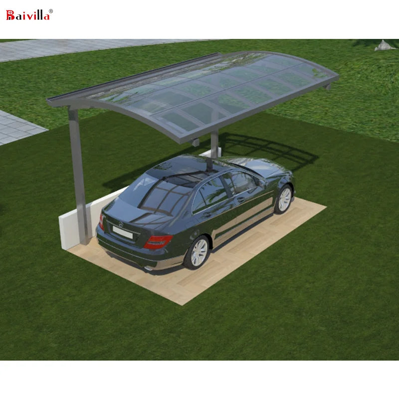 Modern Carport Arched Aluminum Alloy Frame Cantilever Alloy Garages Canopies & Carports Car Cover Tent Car Parking PU Coated
