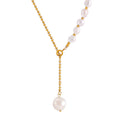 Exquisite Vintage 316L Stainless Steel Freshwater Pearl 18K Gold Plated Necklace for Women Daily Party Banquet