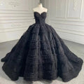 Jancember RSM67372-3 Organza Sexy Black Sleeveless Evening Ball Gown Dresses for Women