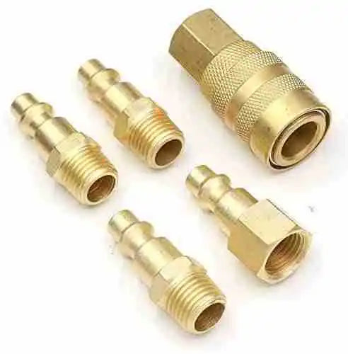 Metal Pneumatic Self-locking Spring Check Valve with Male Thread 1/4NPT Quick-install Connector 3-Year Warranty