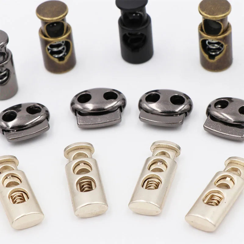 Factory Wholesale Metal Cord Lock Stopper Custom Fashion Adjustable Elastic Cord Lock for Swimwear Lace Adjuster Sportswear