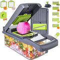 Vegetable Chopper 15 in 1 Multifunctional Food Chopper with 7 Blades Slicer Dicer Cutter Vegetable Cutter with Container