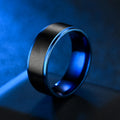 High-end Mens Gold Silver Black Tungsten Carbide Rings Aristocratic Trendy Stainless Steel Black Mens Jewelry Ring with Inlay