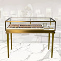Customizable Metal Glass Jewelry Showcase Cabinet with LED Lighting Square Design for Shopping Malls Accessories Storage