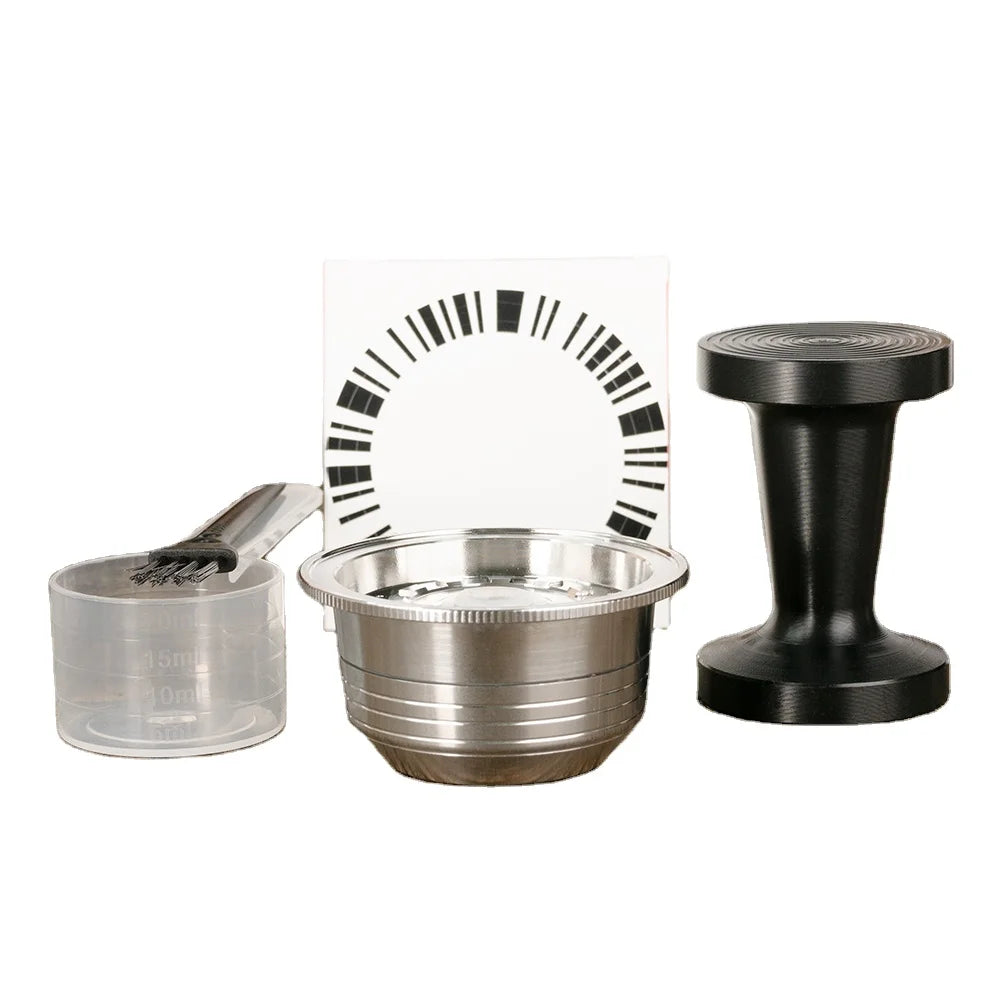 1Pod 1Tamper Set Reusable Coffee Capsules with Compatibility for VERTUOLINE New Model for Coffee Filters