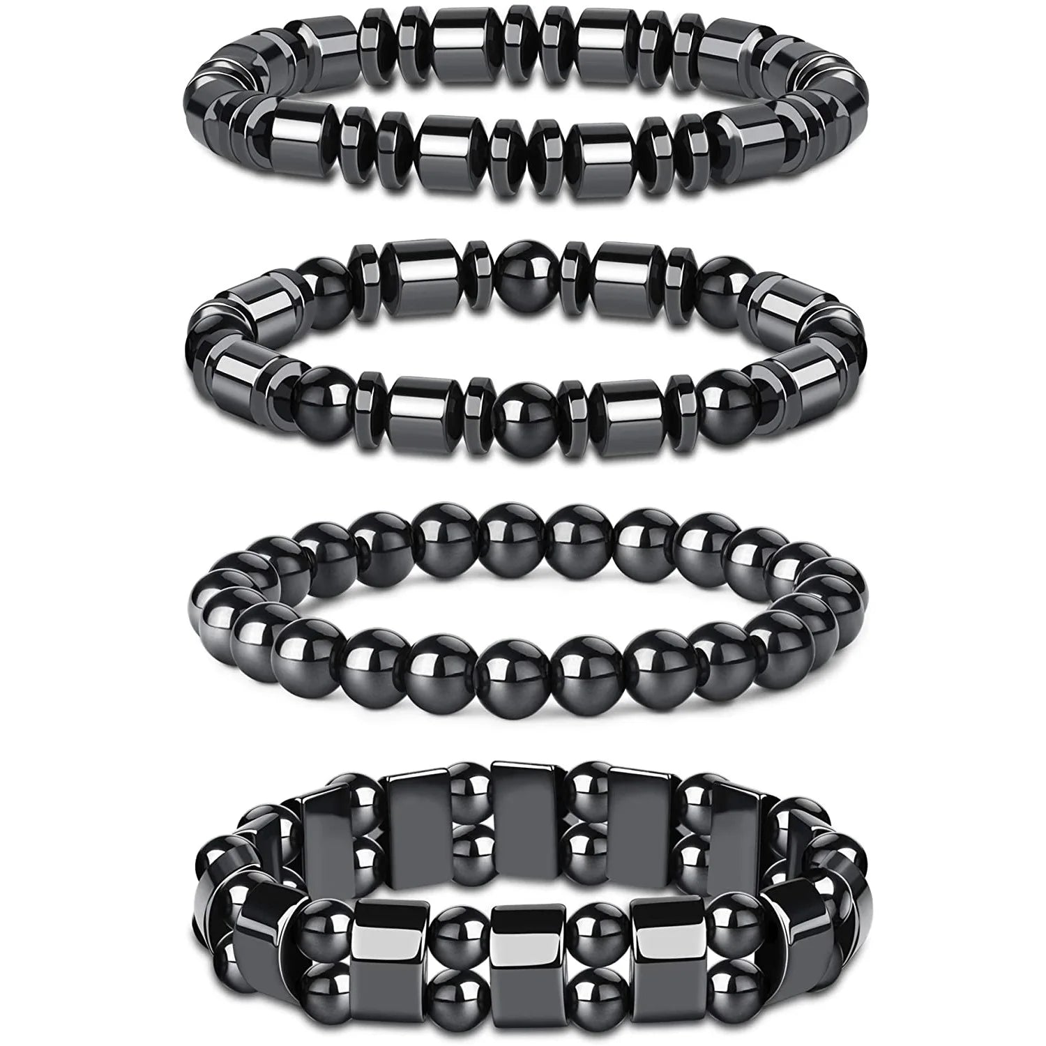 Magnetite Beads Bracelet Hematite Couple Bangle Healing Energy Stone Fashion Gemstones Jewelry Accessories for Men Women Girls