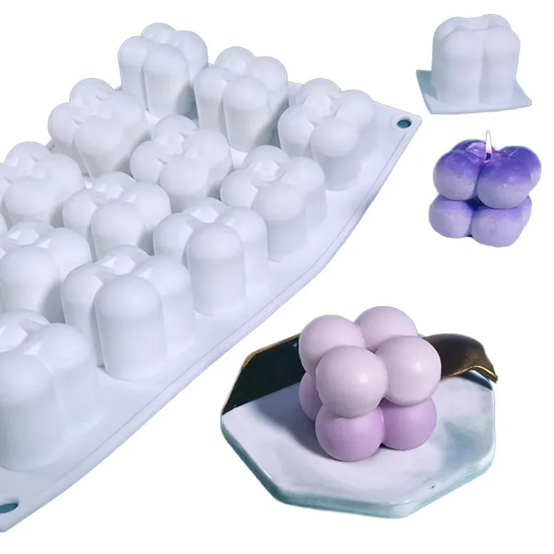 Silicone Moule Silicone Bougie 3d Cube Bubble Mold Mousse Mould Pastry Baking Pan for Chocolate Candy Cupcake Soap Candle