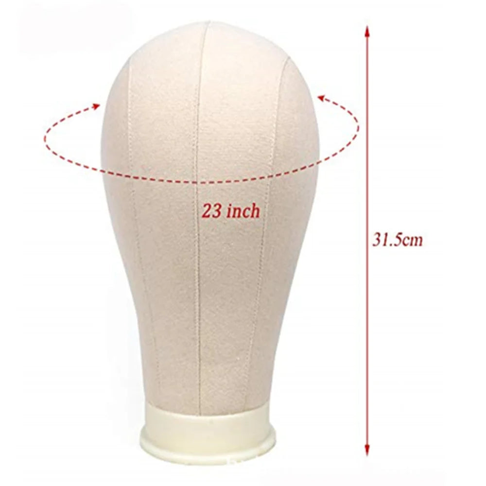 21\"22\"23\"24\" Cork Canvas Block Mannequin Head for Wig Display and Training Durable and Versatile Canvas Head