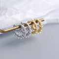 Luxury Pave Zircon Punk Rock Circle Hoop Earrings for Fashion Women Real 925 Sterling Silver Bohemian Charm Jewelry Gift