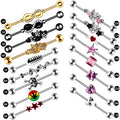 Punk Body Piercing Jewelry Stainless Steel Helix Cartilage Stud Earring Fish Bone Heart Skull Industrial Barbell Earrings
