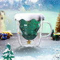 Snow Globe Coffee Mug Merry Christmas Gift Set Mug Santa Tree Glass Cup with Spoon Manufacture New Design Double Wall 3D MUGS