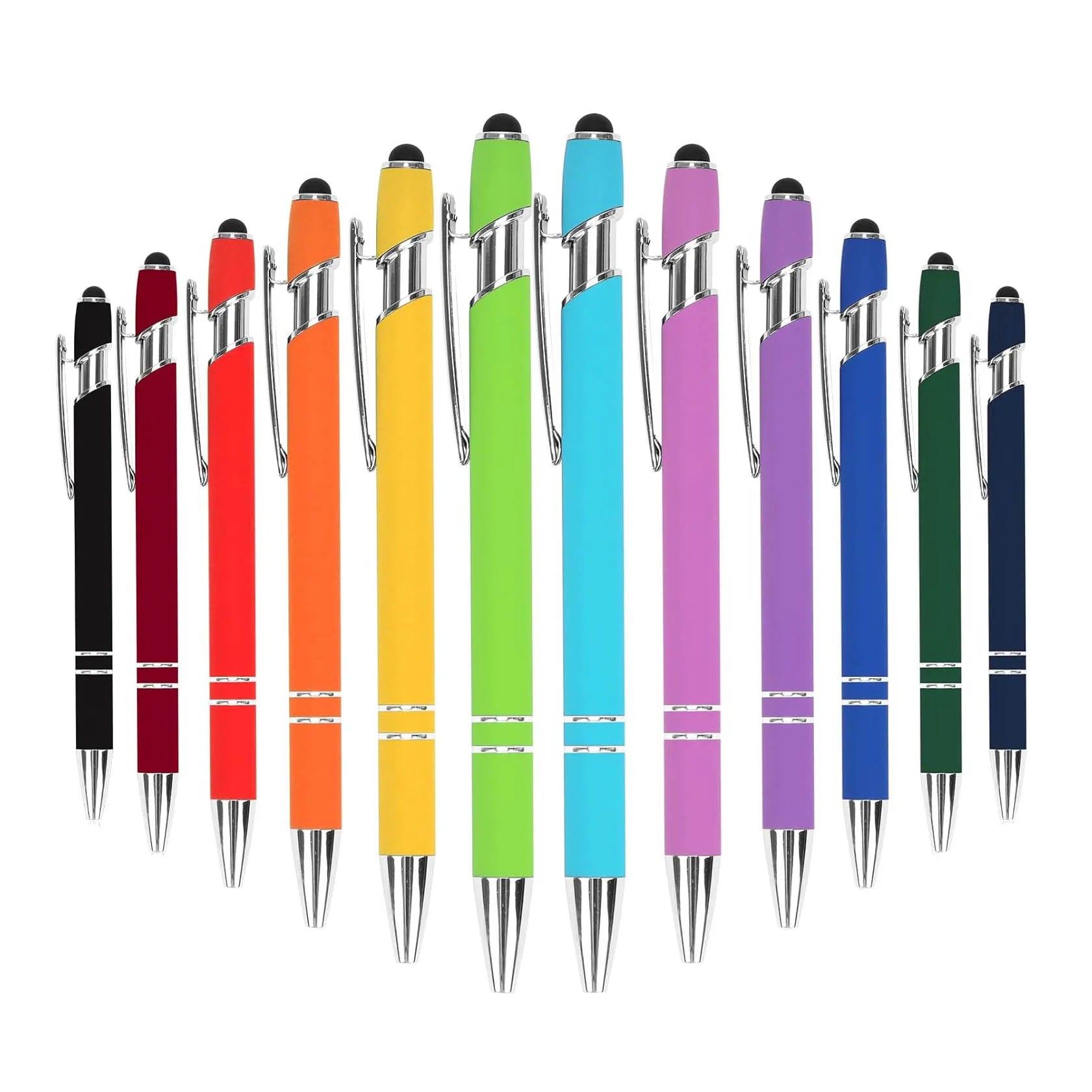 Wholesale Business Good Ballpoint Pen Gifts Customize Logo for Promotion Metal Rubber Pen With 2 in 1 Personalize Print Pen