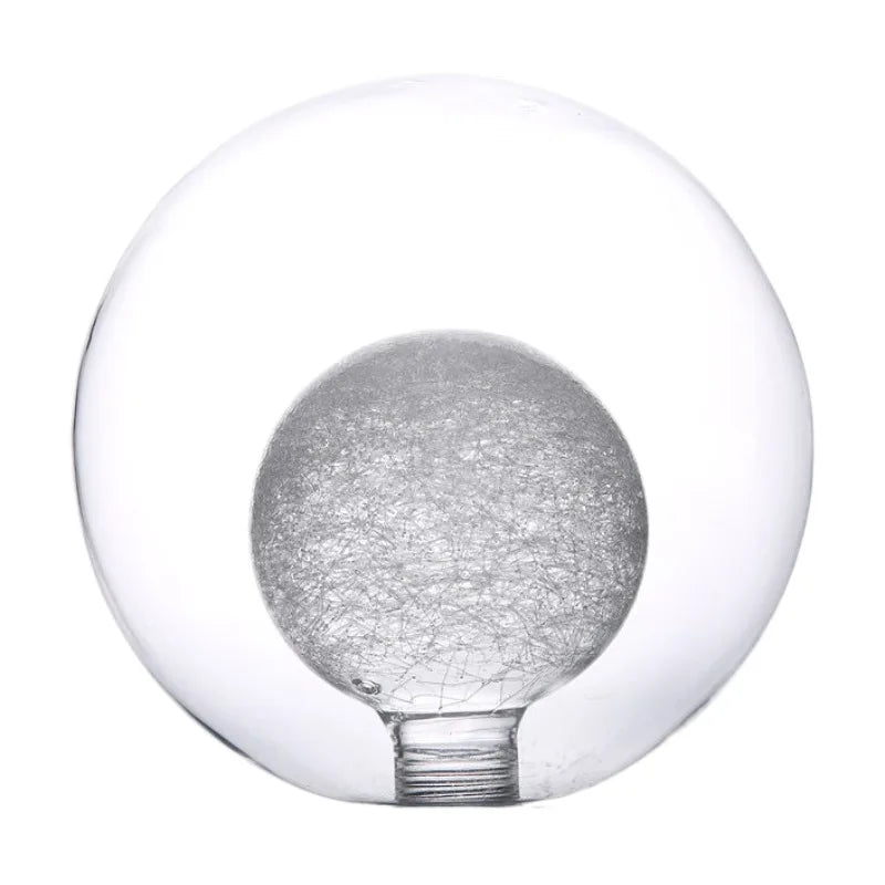 Customized Decorative Double Layer Clear G9 Borosilicate Glass Ball Globe Lamp Shade with Internal Glass Silk