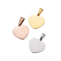 Mirror Polished Stainless Steel Jewelry 15mm Heart Pendant Charms With Bail for Jewelry Making 15MM*15MM