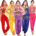 Cheap Sexy Adult Indian Bollywood Performance Wear Backless Suspender Trousers Belly Dance Costumes Set