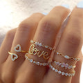 Europe and America Fashion Love Point Diamond 7-piece Set Ring Fashionable Luxury Jewelry for Women Wholesale