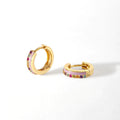 925 Sterling Silver Oil Enamel Earrings with Rhodium and Gold Plating Featuring Zircon Stone for Gift and Party