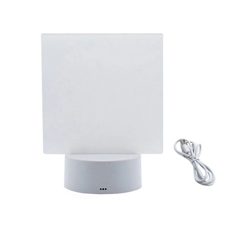 Qualisub Square Shape Acrylic Photo Frame 7-Color Changing LED Lights Sublimation Blanks DIY Thermal Transfer Printing