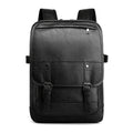 New Fashion Outdoor Waterproof PU Black Students School Laptop Bag Travel Unisex Man Vintage Leather Backpack