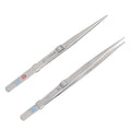 Auble Straight Pointed Tip Diamond Stone Tweezers Pick-Up Tools Stainless Steel Slide Locking Serrated Fine Jewelry Equipment