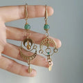 Vintage Creative Moon Phase Earrings Boho Witch Pendant Asymmetric Earrings Gifts for Her