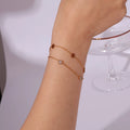 Dainty Stainless Steel New Snowflake Pendant Rhinestone Thin Chain Double Layered Charm Bracelet Gift for Her