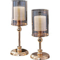 O-X588 Wholesale Wedding Centerpieces & Table Decoration Modern Luxury Glass Crystal Candle Stand Set Wedding Candle Holder Gold