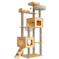 Cats Scratching Post Multi-Level Tall Pine House Cat Activity Tree with Sisal Scratching Posts Wood Activity Playhouse