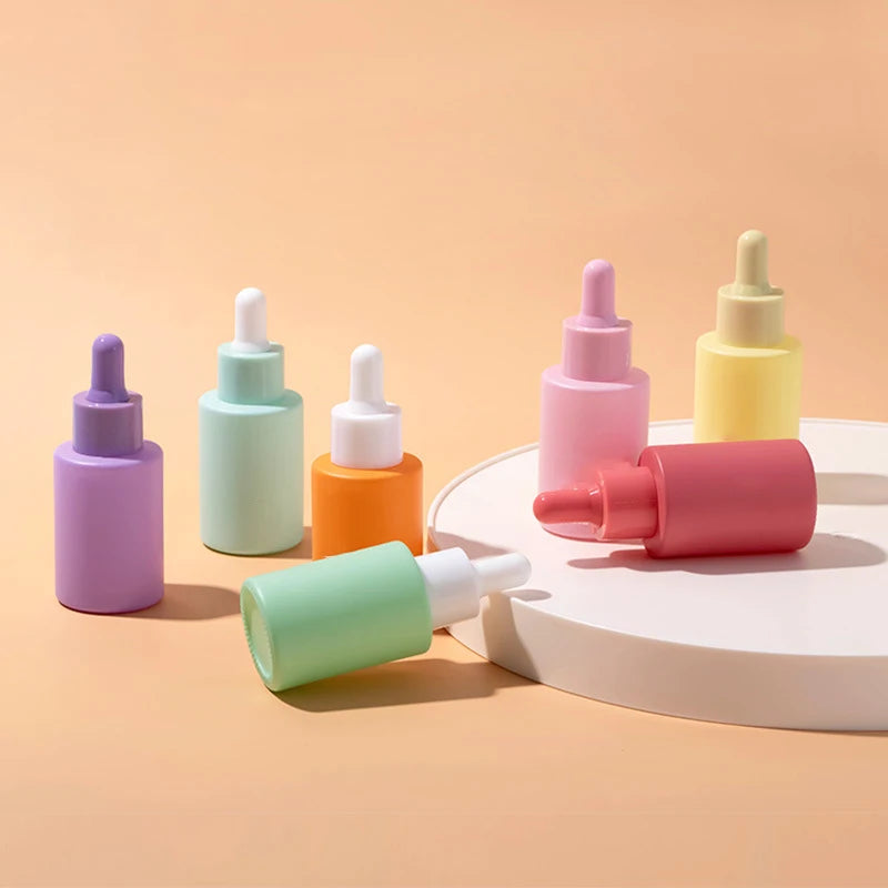 Customizable Wholesale 15/30/50ml  Flat Shoulder Matte Glass Dropper Bottle Box Custom Color Cosmetic Skin Care Cream