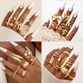 Jachon Wholesale Fashion Rings Minimalist Bowknot Flower Ring Set Irregular Hollow Open Design for Daily and Party Looks