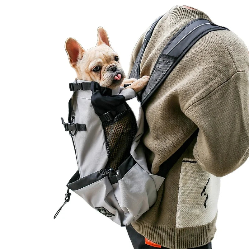Outdoor Travel Small Dog Breathable Oxford Polyester Leather Zipper Closure Eco-Friendly All Seasons Backpack Carrier