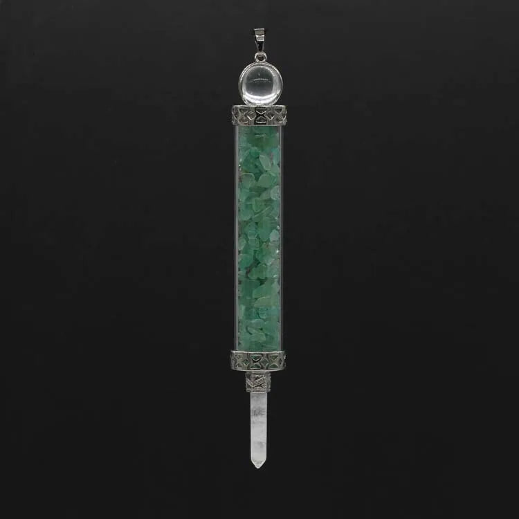 2026 Natural Crystal Quartz Plane Healing Wands : Green Aventurine Plane Healing Wand Pendants for Sale