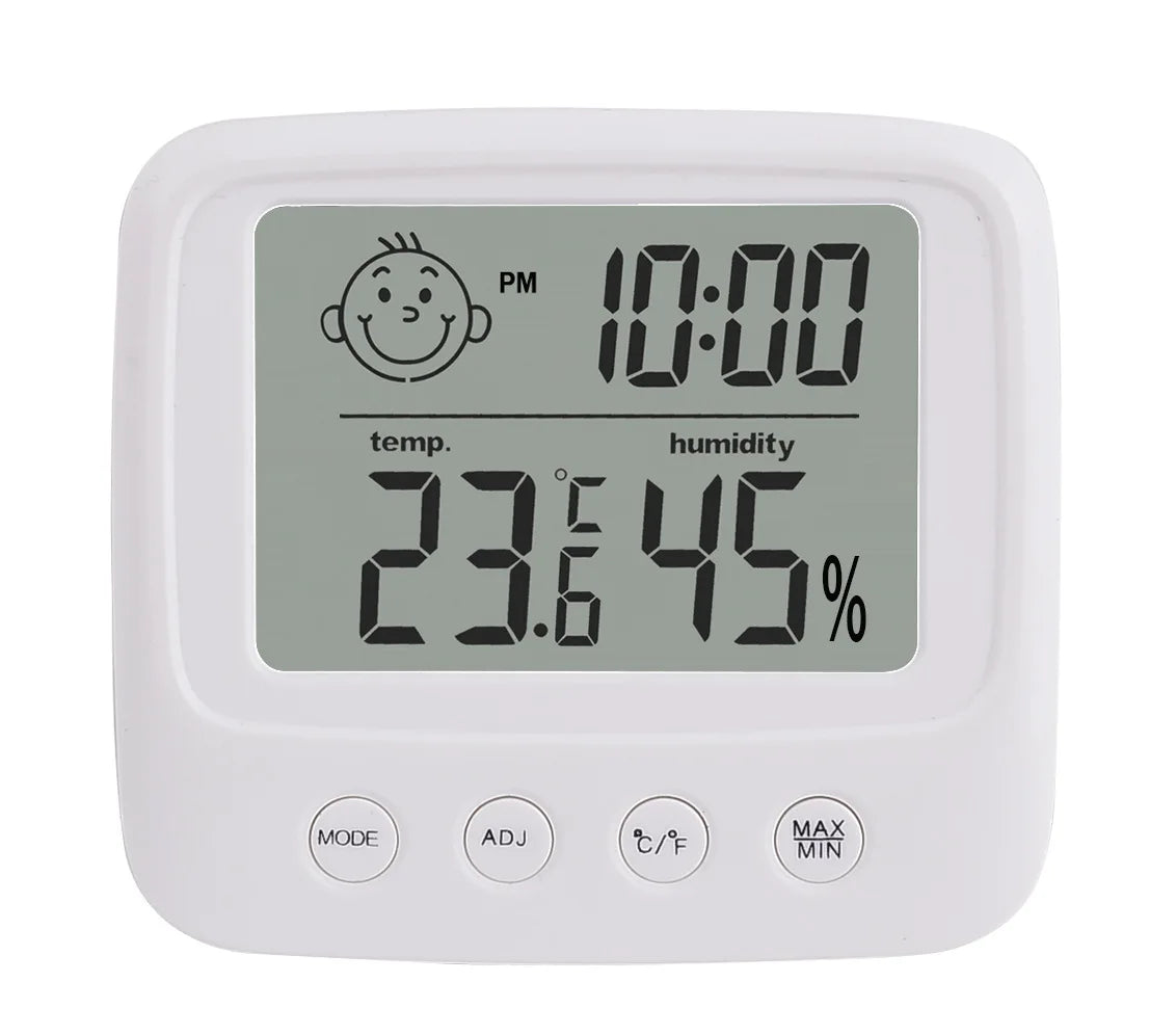 Digital Thermometer and Hygrometer Multifunctional Thermometer and Hygrometer Time Date Electronic Thermometer Hygrometer