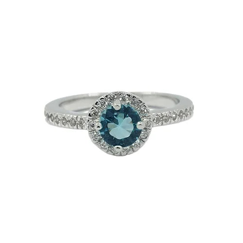 Wholesale S925 Silver Rings With Blue Zircon Stone Jewelry Women 925 Sterling Silver Jewelry