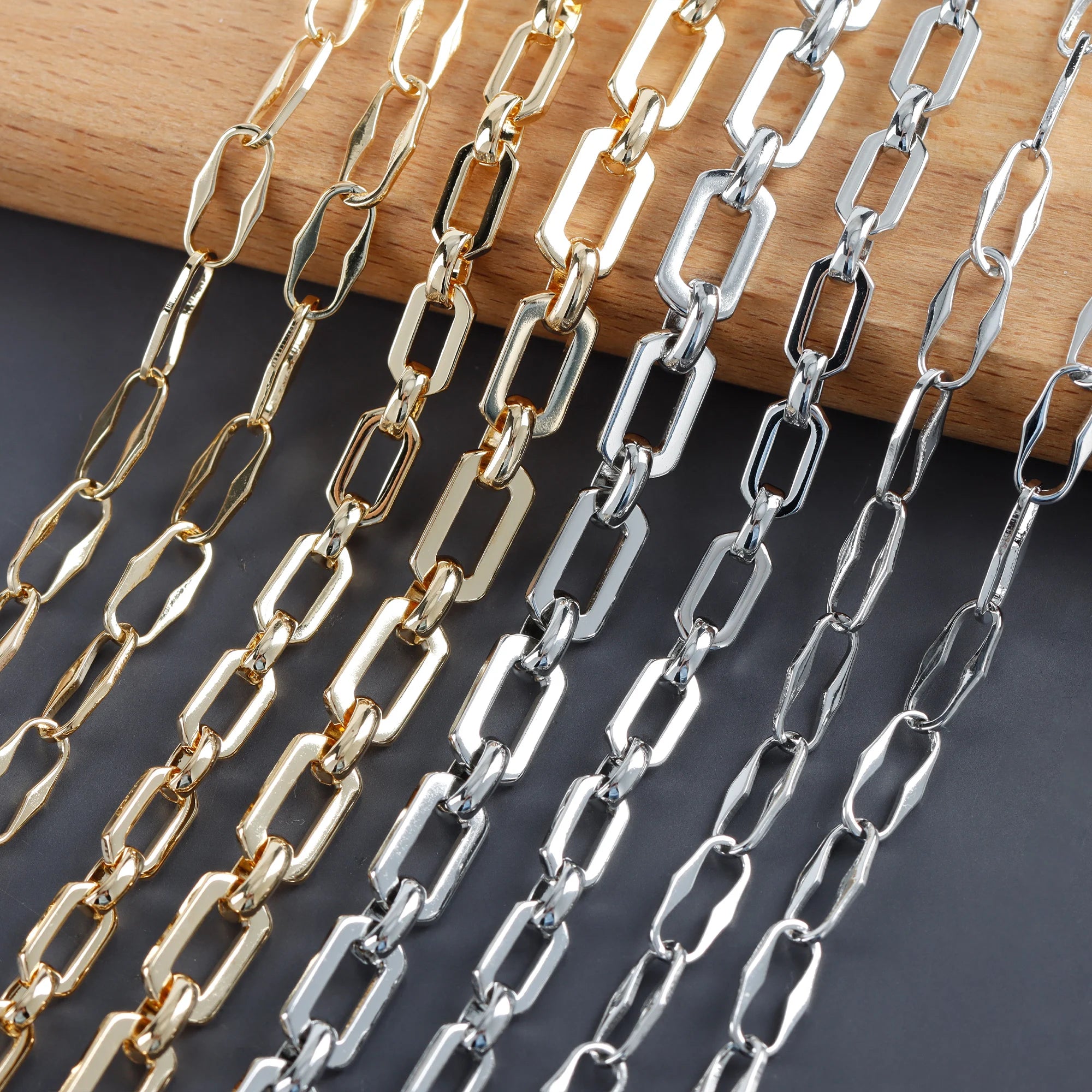 C77  1m/lot Jewelry Findings Componentspass REACHnickel Free18k Gold Rhodium Platedcoppercharmsdiy Bracelet Necklace Chain