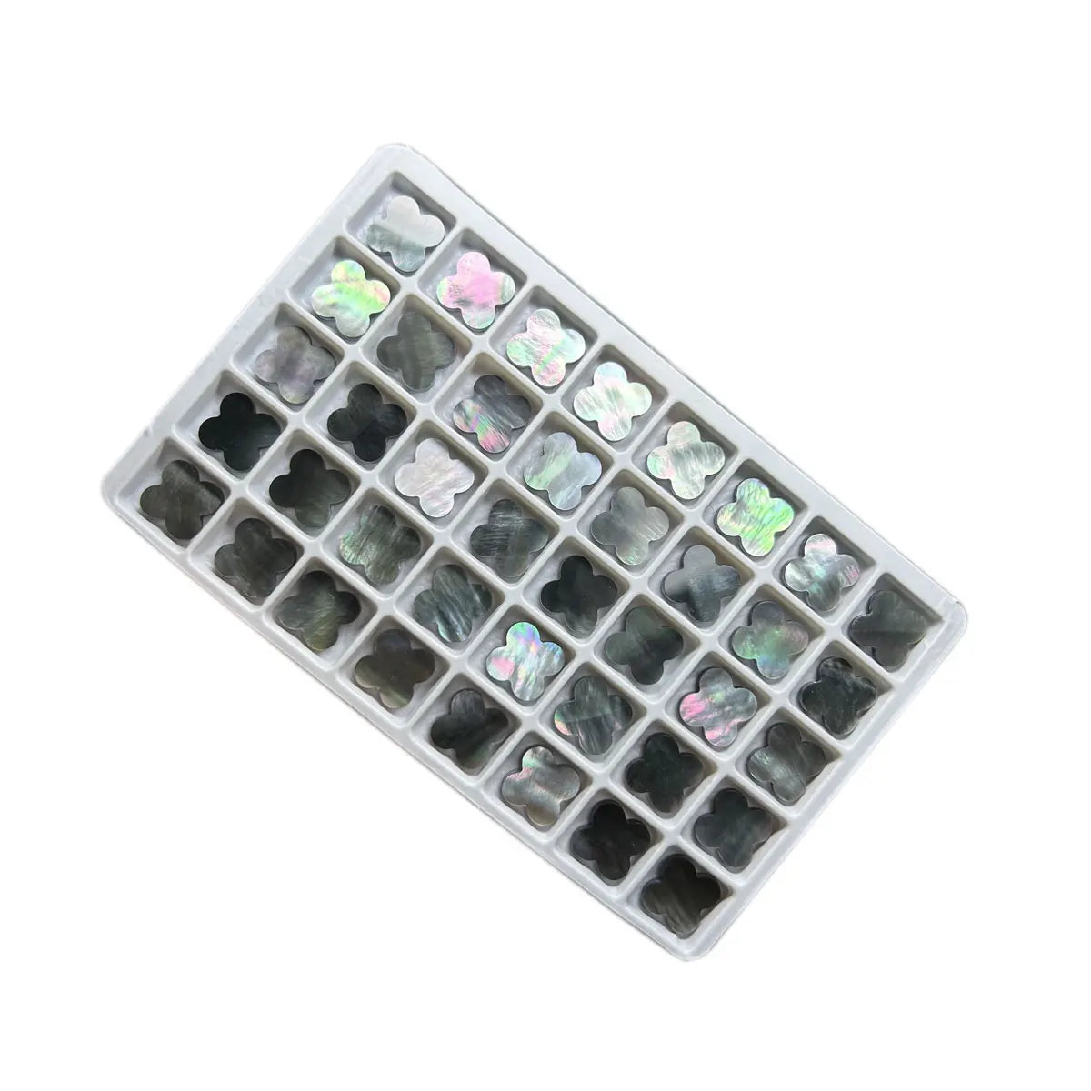 Natural Gray Shell Four Leaf Clover Loose Gemstones  for Jewelry Pendant