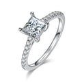 Best Selling Quality Eternity Moissanite Princess Crown Cut Ring 925 Sterling Silver Moissanite Ring  for Women Jewelry Gift