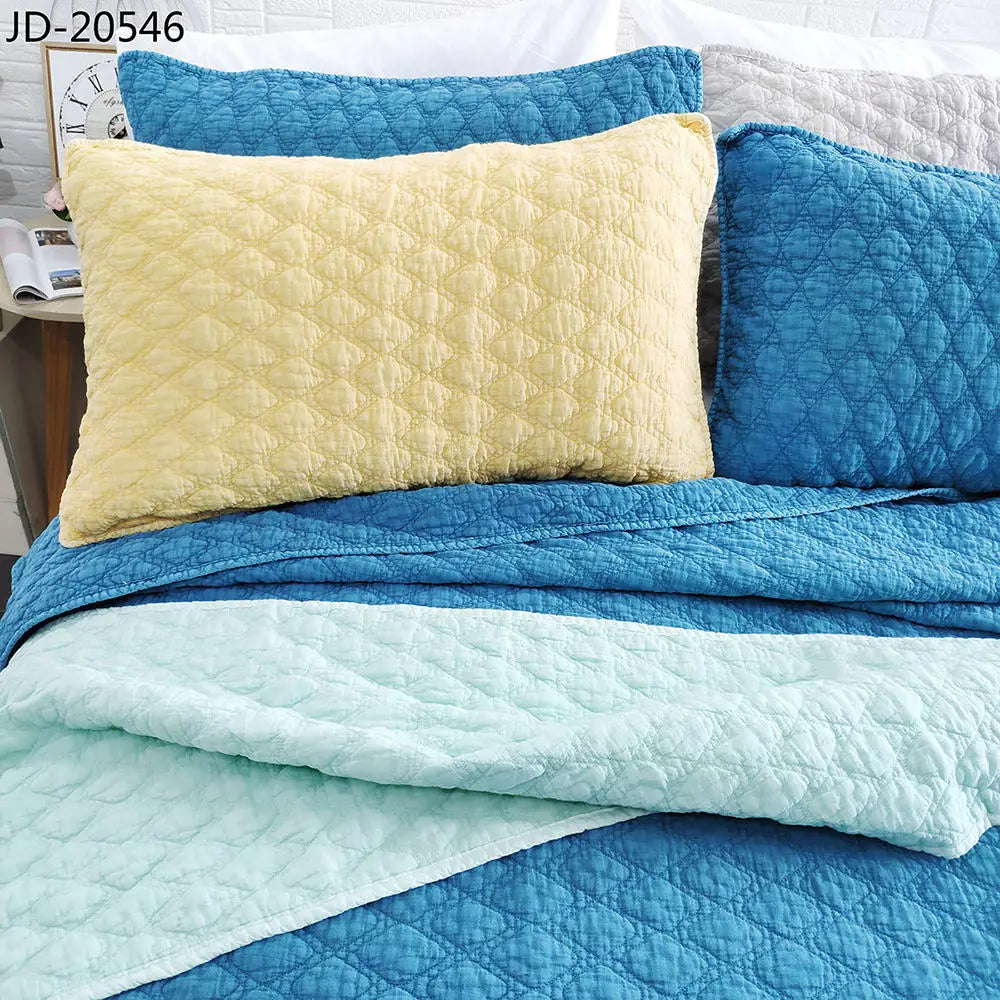 100% Cotton Stonewashed Bedding Cover Bedspread Queen King Quilt Bedspread Set European Style Quilt Cover Set