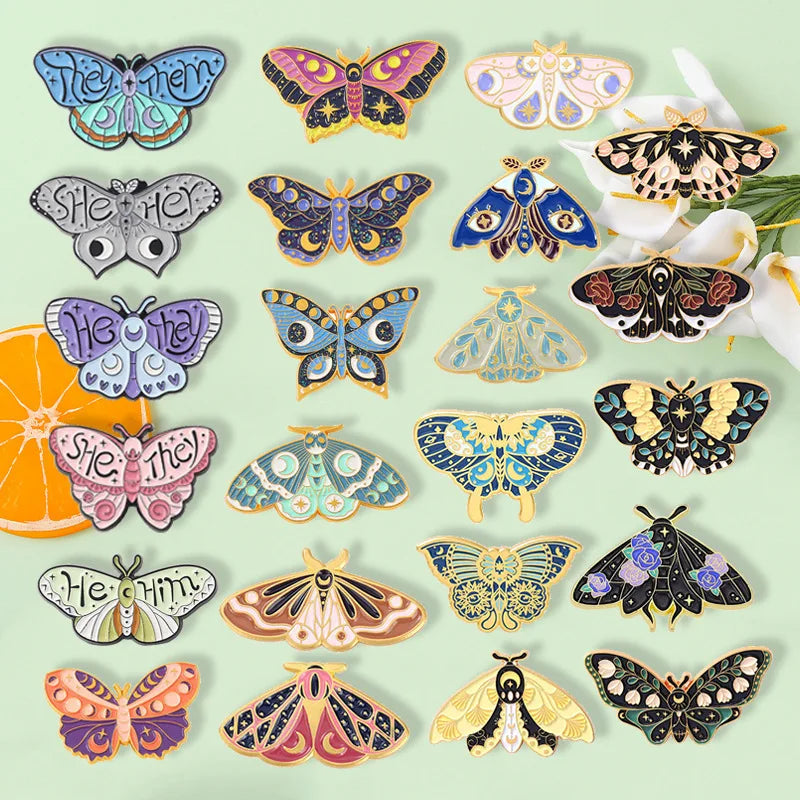 Popular Metal Crafts Custom Cartoon Insect Badge Exquisite Butterfly Brooch Accessories Personalized Soft Enamel Lapel Pins